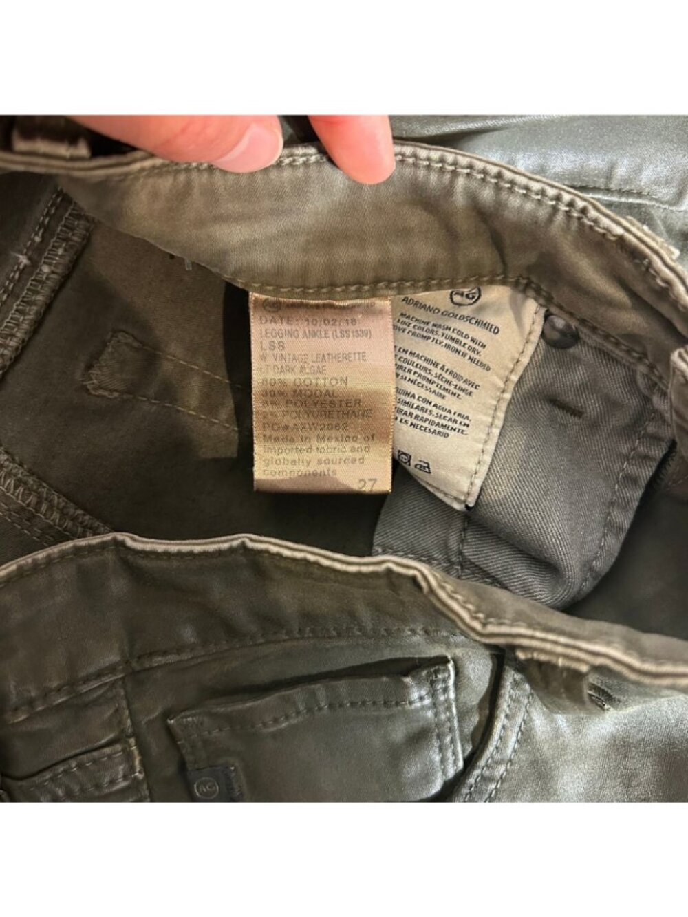 AG Jeans The Legging Ankle Super Skinny Ankle Pants Women's Size 27 Green NWOT! - Picture 4 of 5